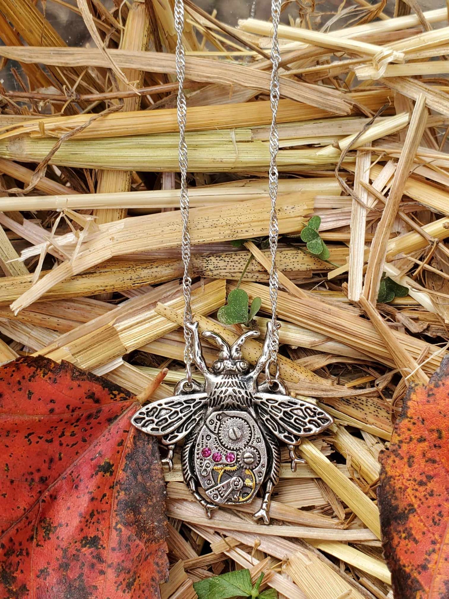 Clockwork Beetle Necklace