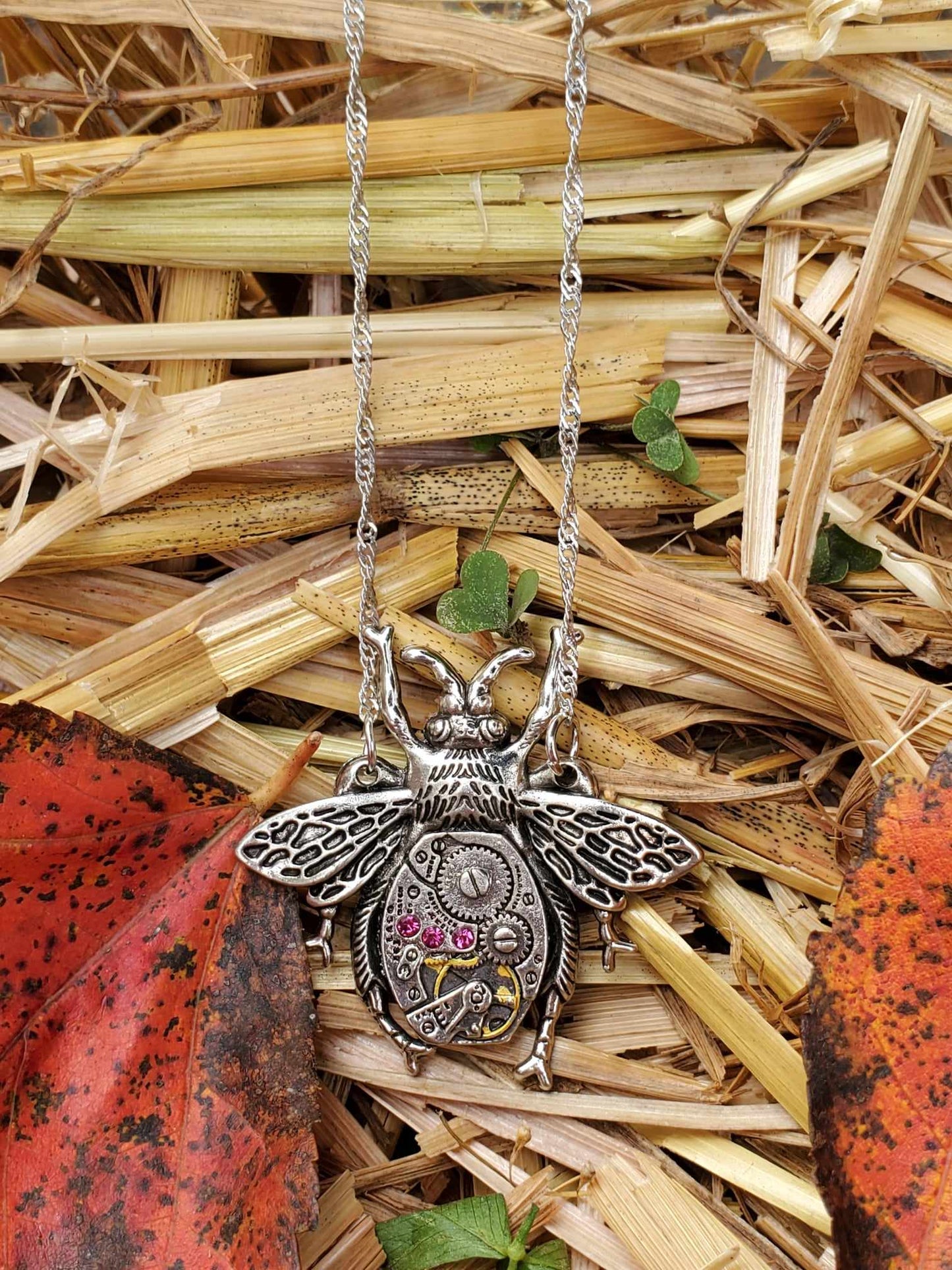 Clockwork Beetle Necklace