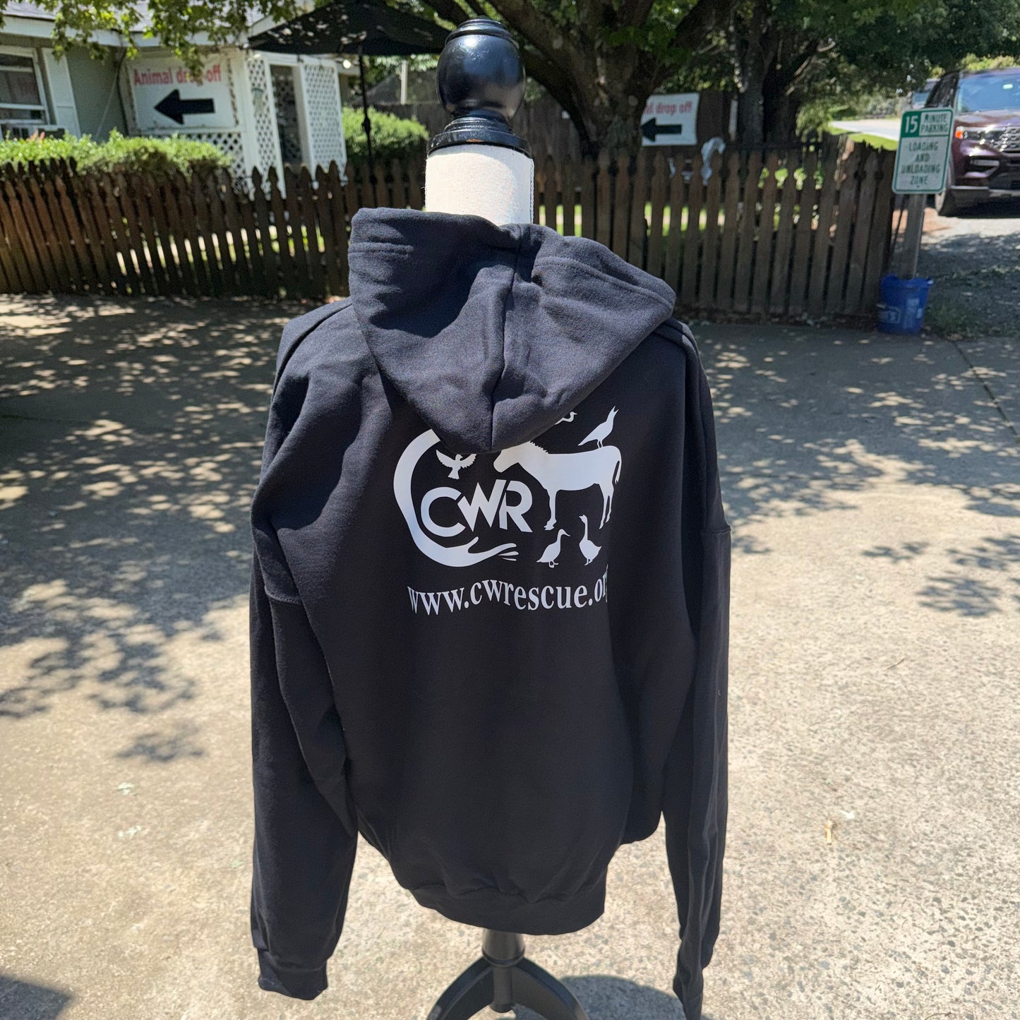 CWR Zip-Up Hoodie (Donkey Logo on Back, Black)