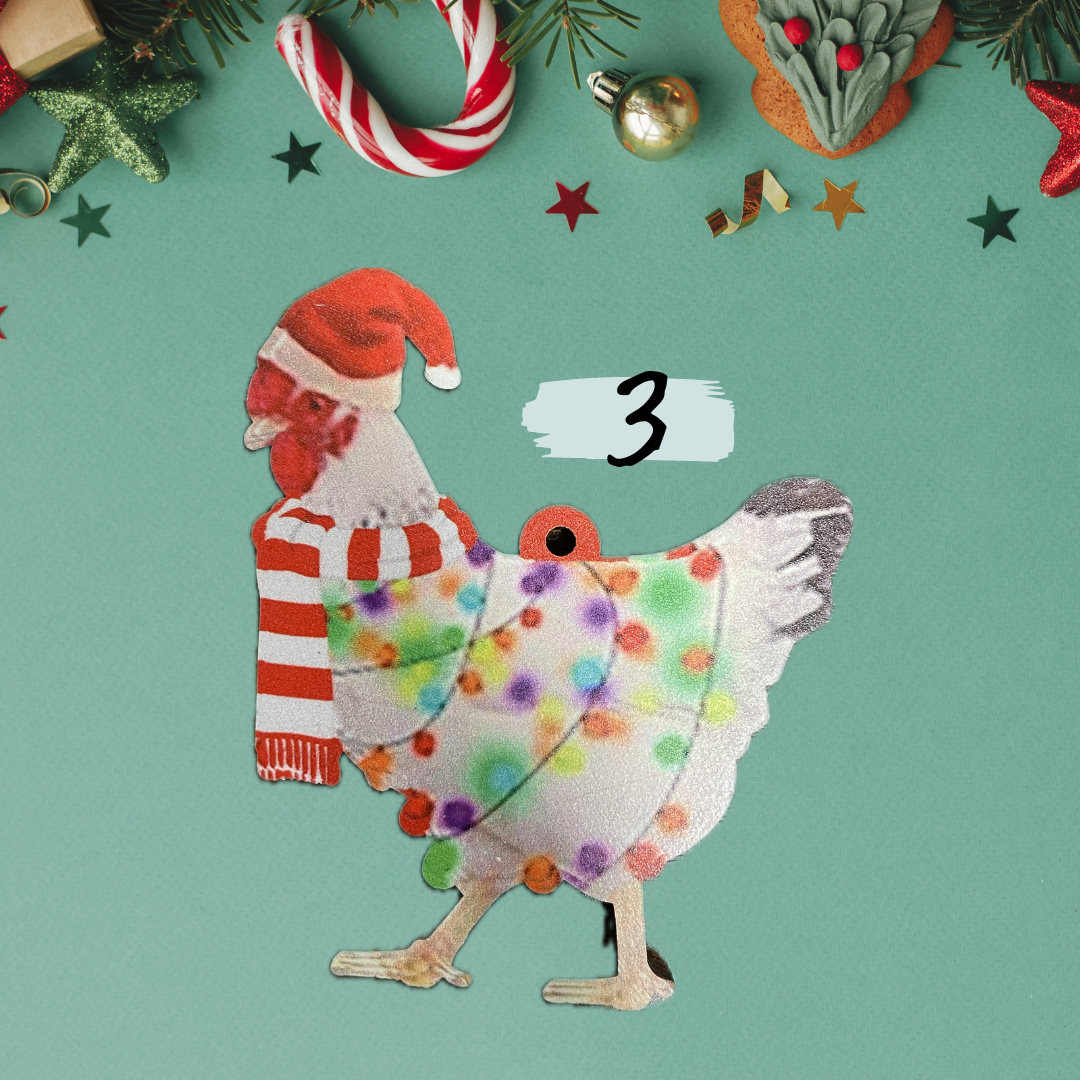 Wooden Chicken Tree Ornaments