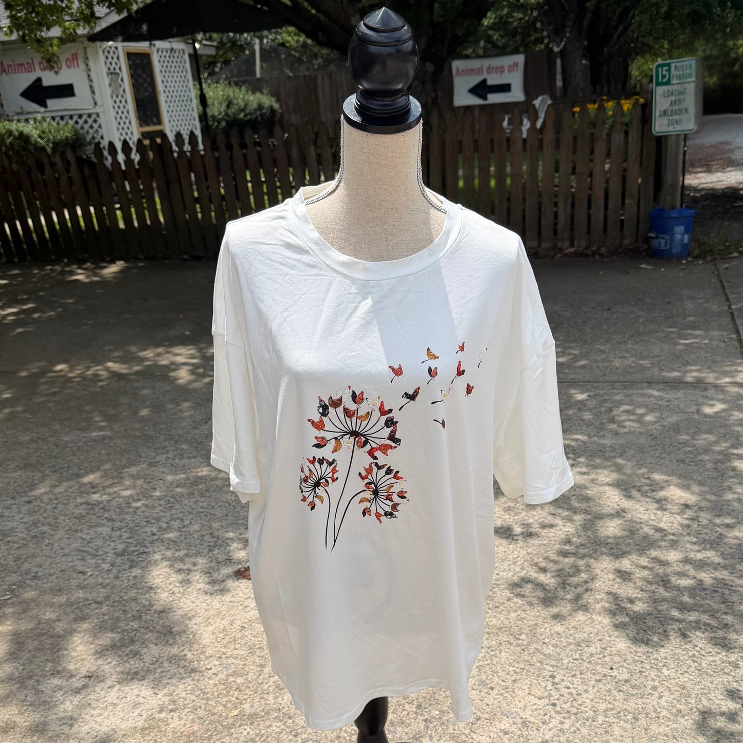 Chicken Dandelion T-Shirt (White)