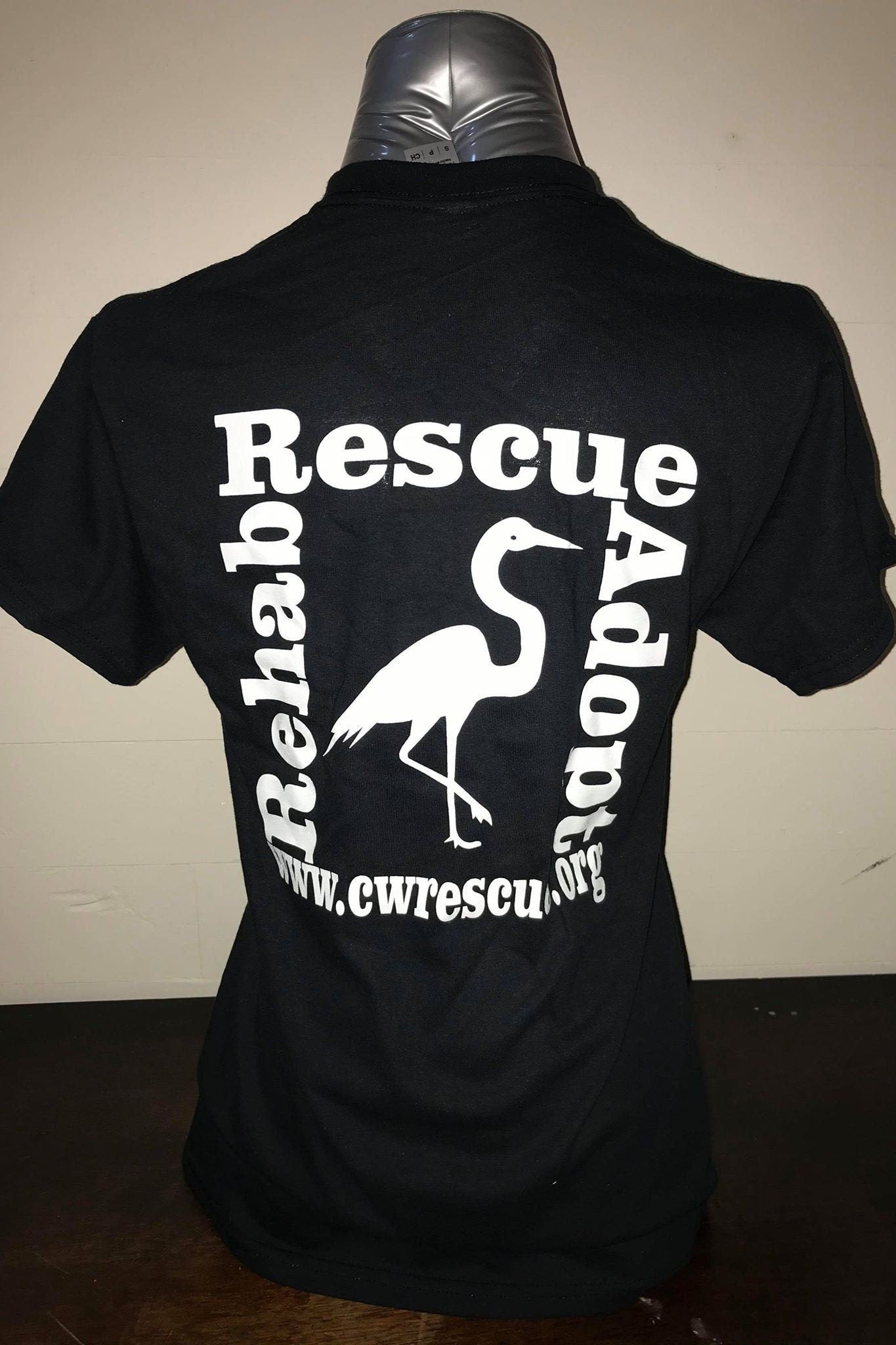 New- Black CWR Rescue and Sanctuary V neck T-shirt