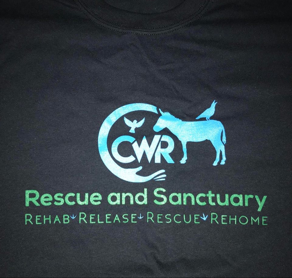 New- Black CWR Rescue and Sanctuary V neck T-shirt