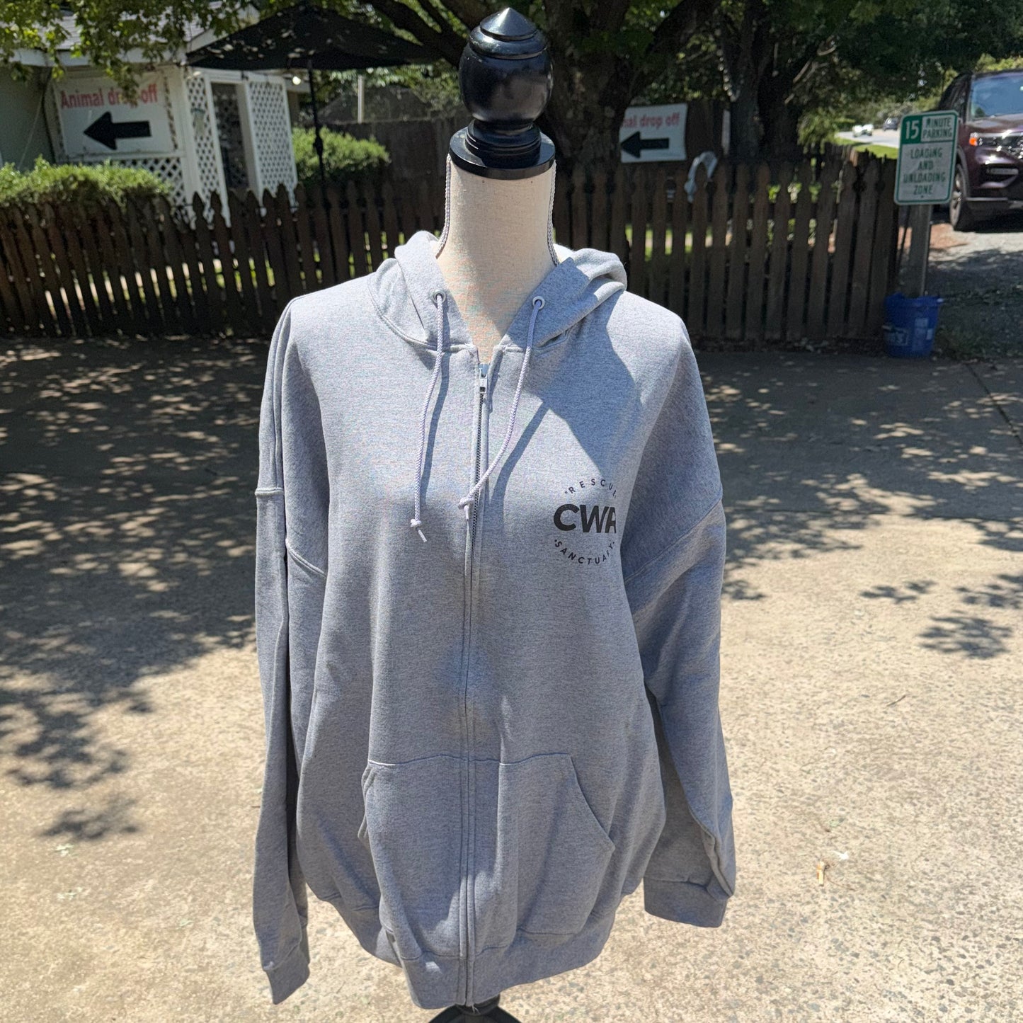 CWR Zip-Up Hoodie (Donkey Logo on Back, Gray)