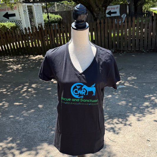 CWR Volunteer Ladies V-Neck T-Shirt (Black)