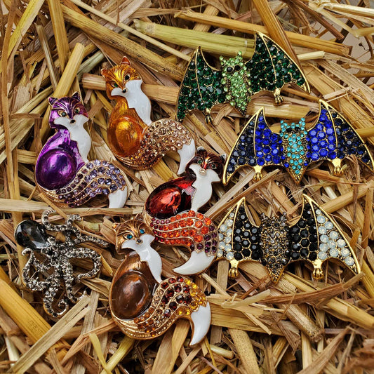 Jeweled Animal Brooch