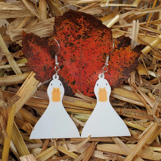 White Duck Earrings