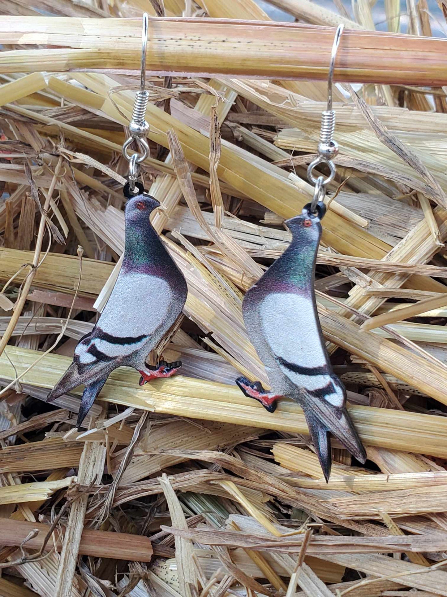 Realistic Pigeon Dangle Earrings