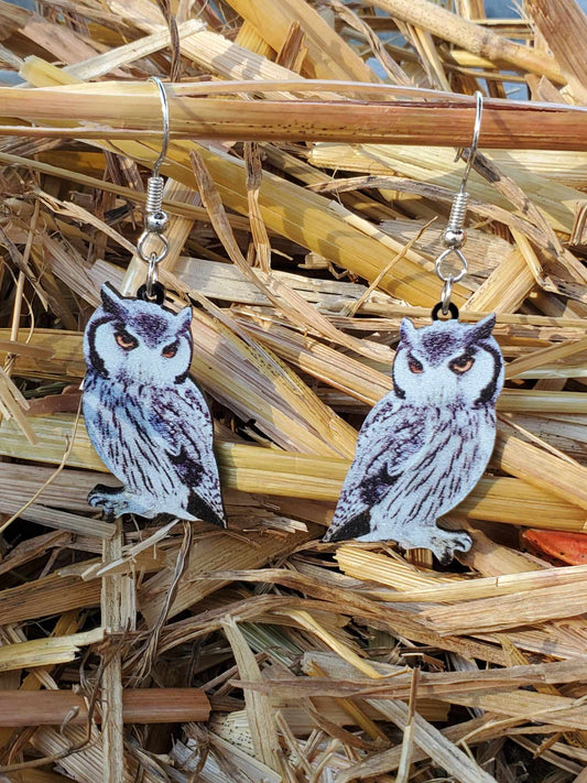 Realistic Owl Dangle Earrings