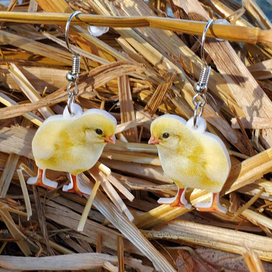 Realistic Chick Dangle Earrings