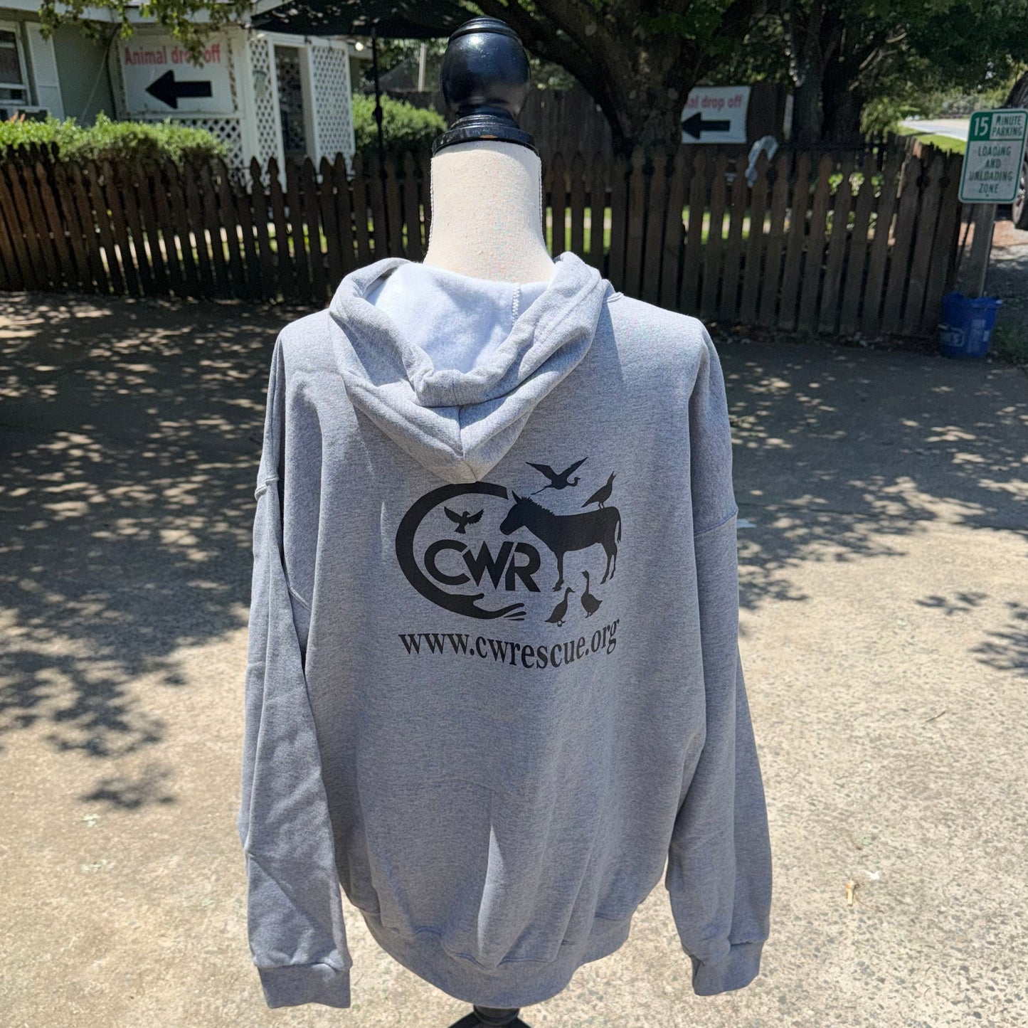 CWR Zip-Up Hoodie (Donkey Logo on Back, Gray)