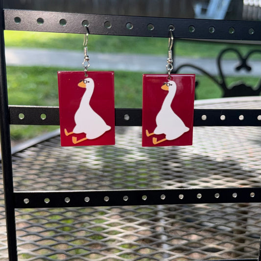 Goose with Glasses Earrings
