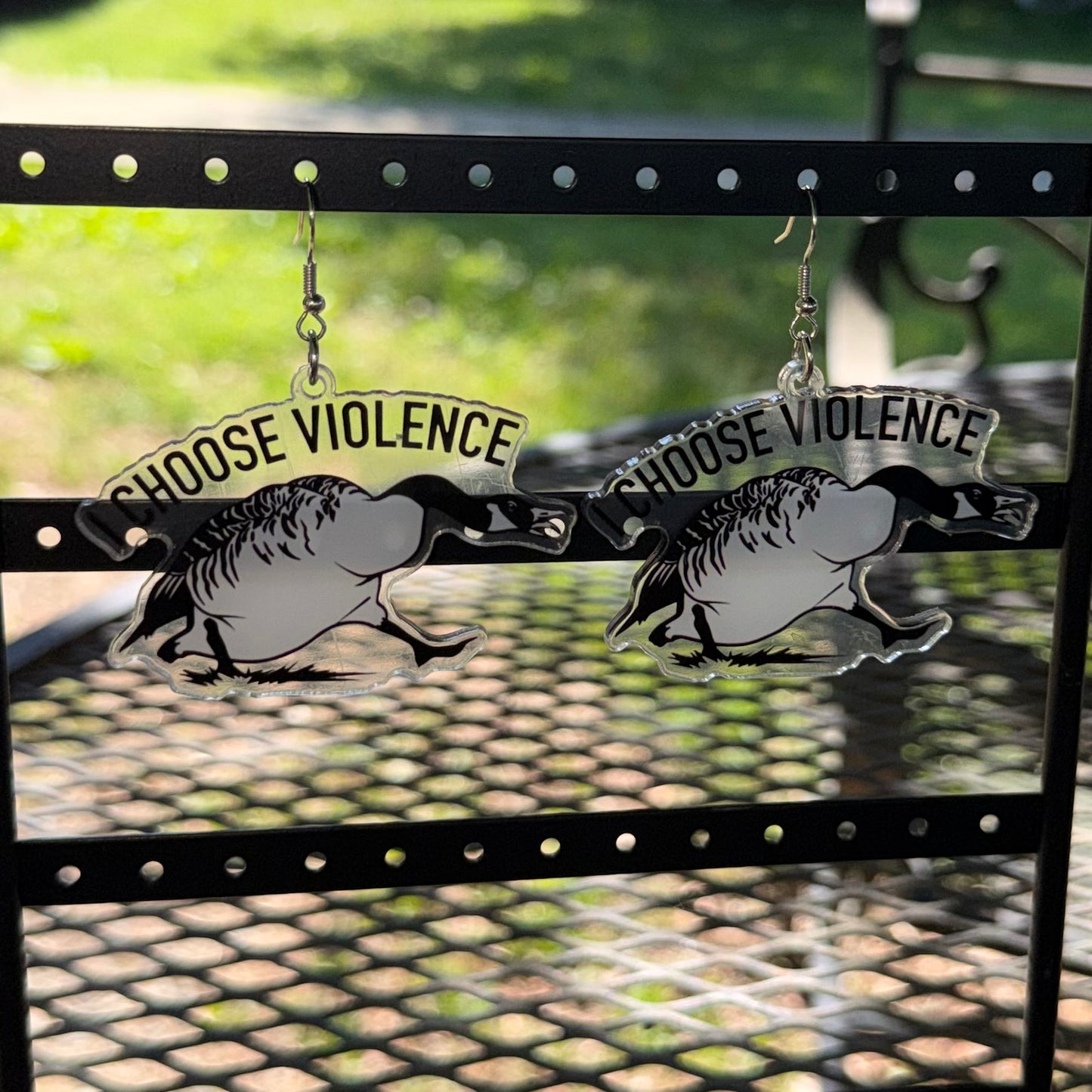 "I Choose Violence" Canada Goose Earrings