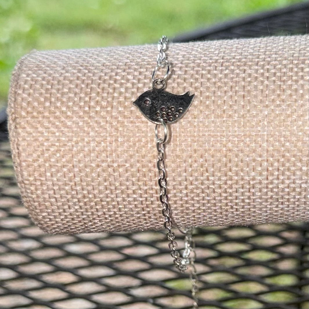 Bird Bracelet (Silver Toned)