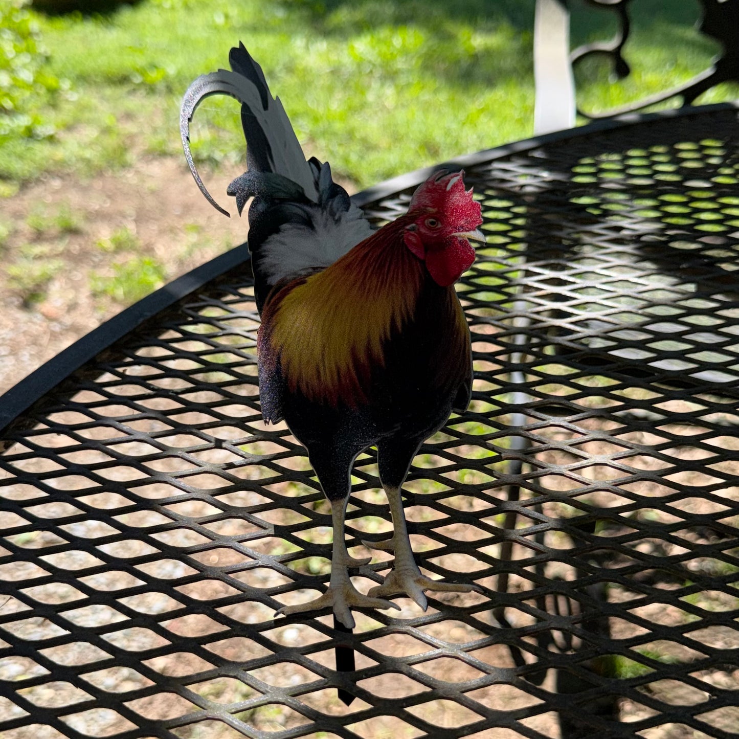 Rooster Garden Stake (Front View)