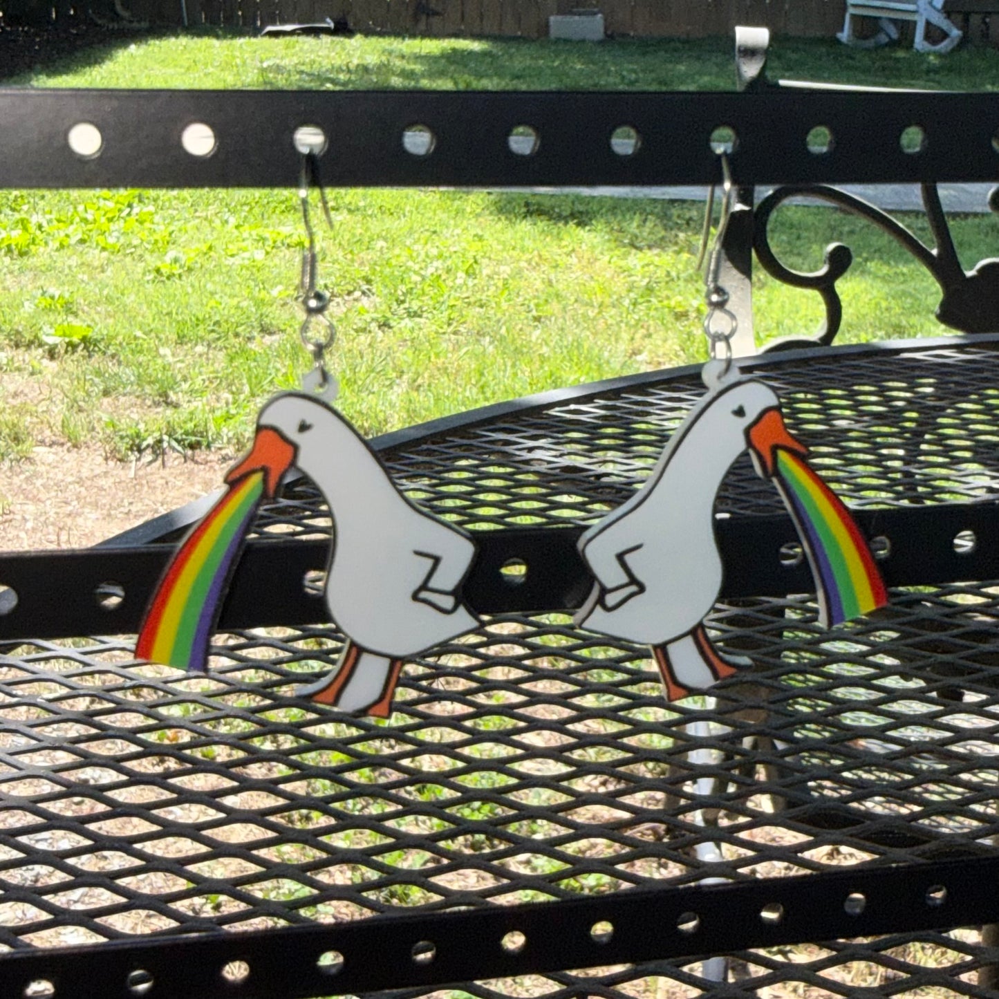 Rainbow Goose Earrings