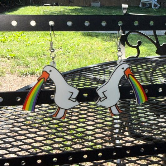 Rainbow Goose Earrings