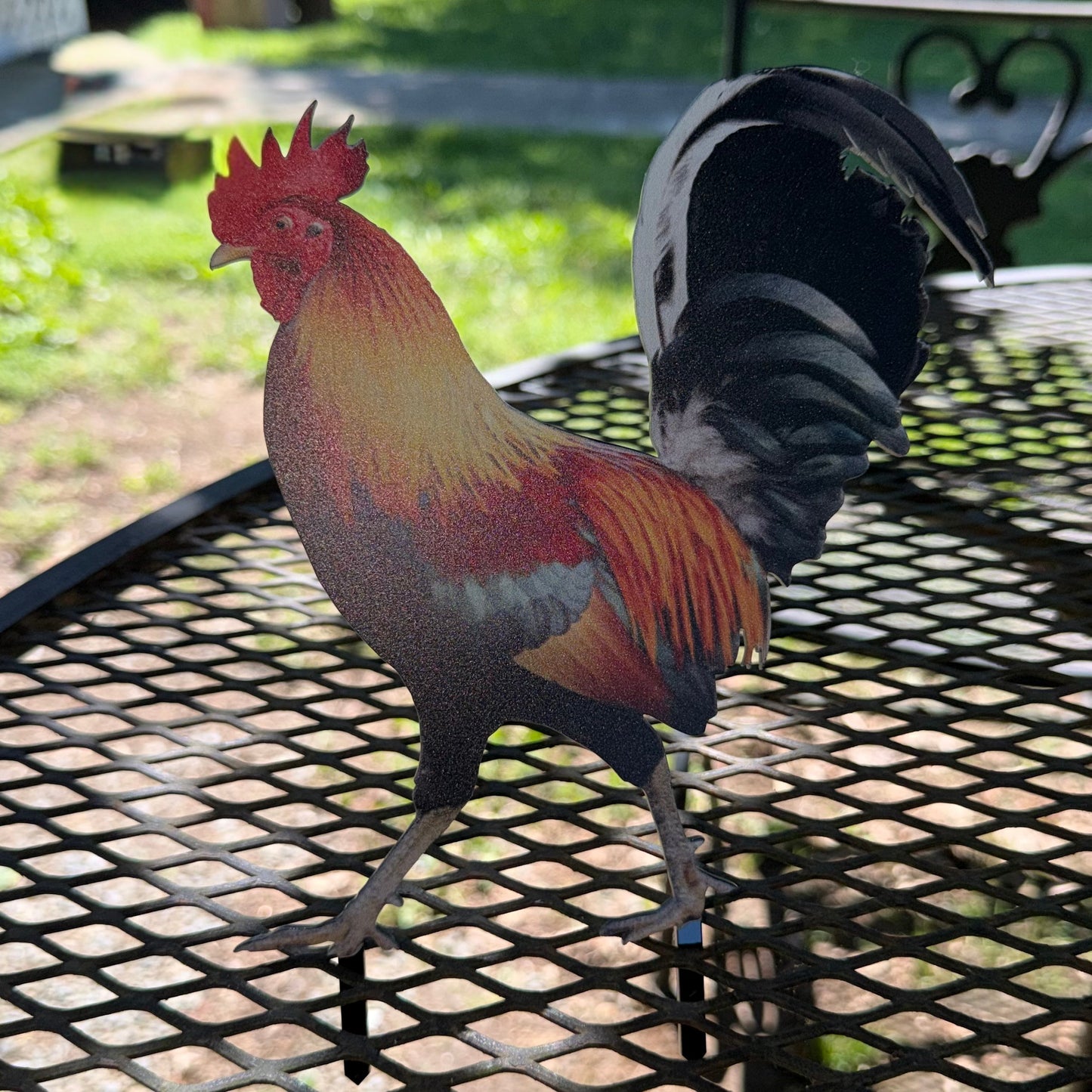 Rooster Garden Stake (Side View)