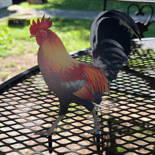 Rooster Garden Stake (Side View)