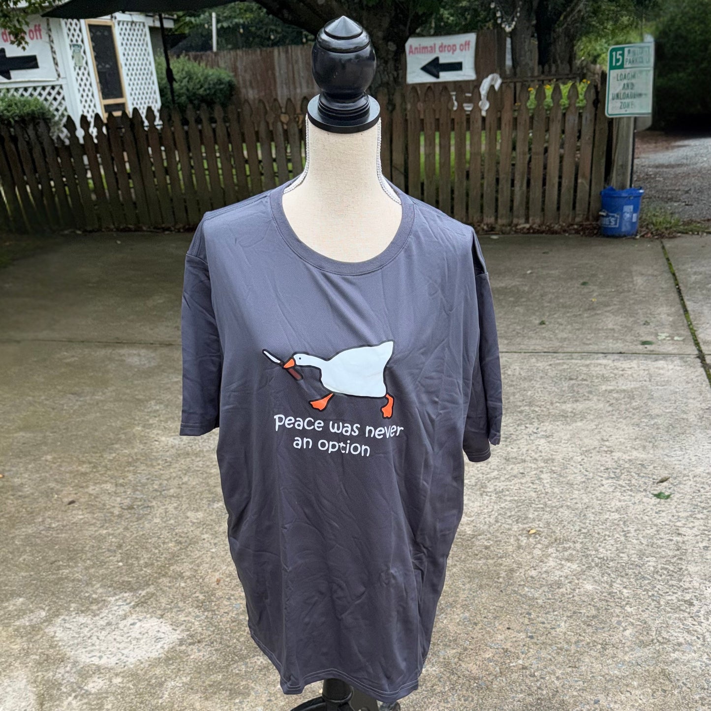 “Peace was Never an Option” T-Shirt (Gray)