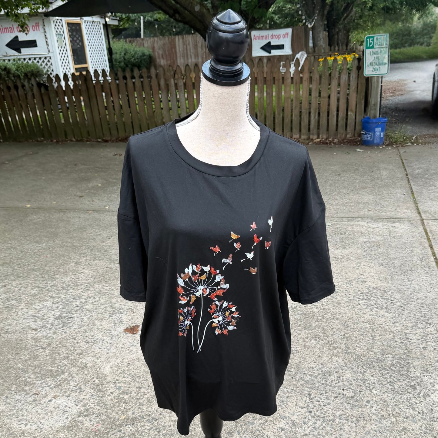 Chicken Dandelion T-Shirt (Black)