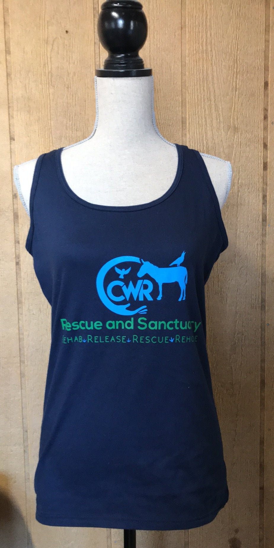 CWR Navy Rehab-Release- Rescue-Rehome Tank Tops