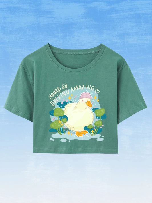 You're So Ducking Amazing Crop Top T-shirt - Duck Shirt